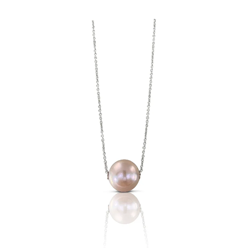 Ladies unique pendant necklaces-Single Pink Pearl Necklace