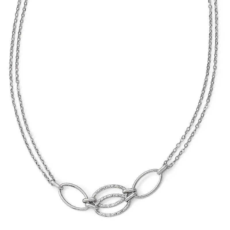 Ladies engagement necklaces-14KT White Gold 17.5-inch Fancy Necklace