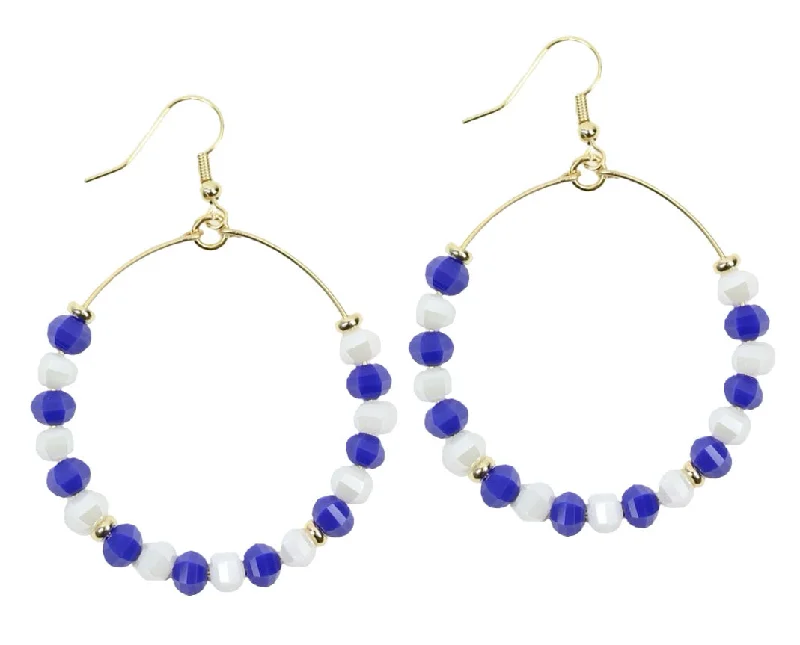 Ladies drop earrings with diamonds-The Chloe Earring - Blue + White