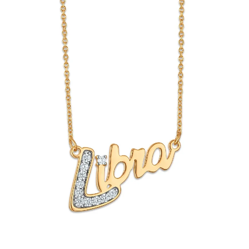 Ladies silver necklaces-Simone I Smith Collection Libra Necklace in 18KT Gold Plated Sterling Silver