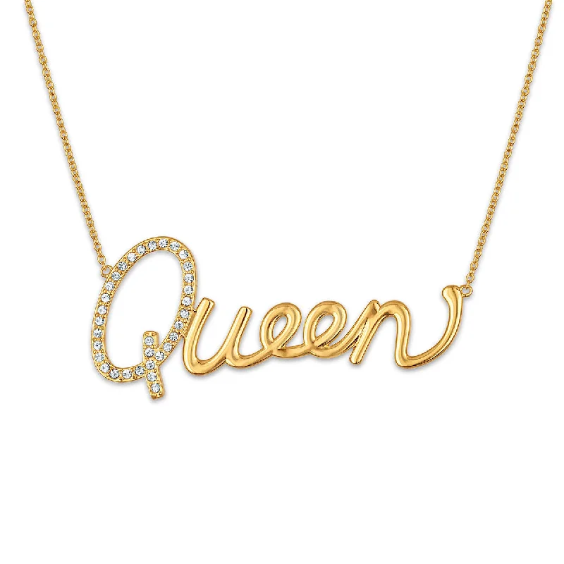 Ladies ruby necklaces-Simone I Smith Collection 18-inch Queen Necklace in 18K Yellow Gold Plated Sterling Silver