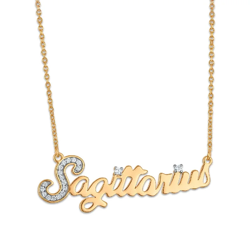 Ladies gold necklaces-Simone I Smith Collection Sagittarius Necklace in 18KT Gold Plated Sterling Silver