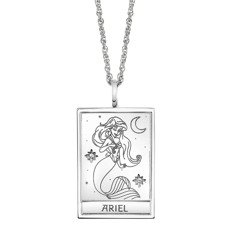 Ladies designer necklaces-Disney X RockLove THE LITTLE MERMAID Ariel Tablet Necklace