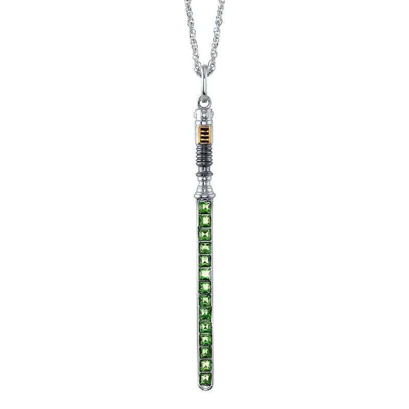 Ladies mixed stone necklaces-Star Wars X RockLove Luke Skywalker Crystal Lightsaber Necklace