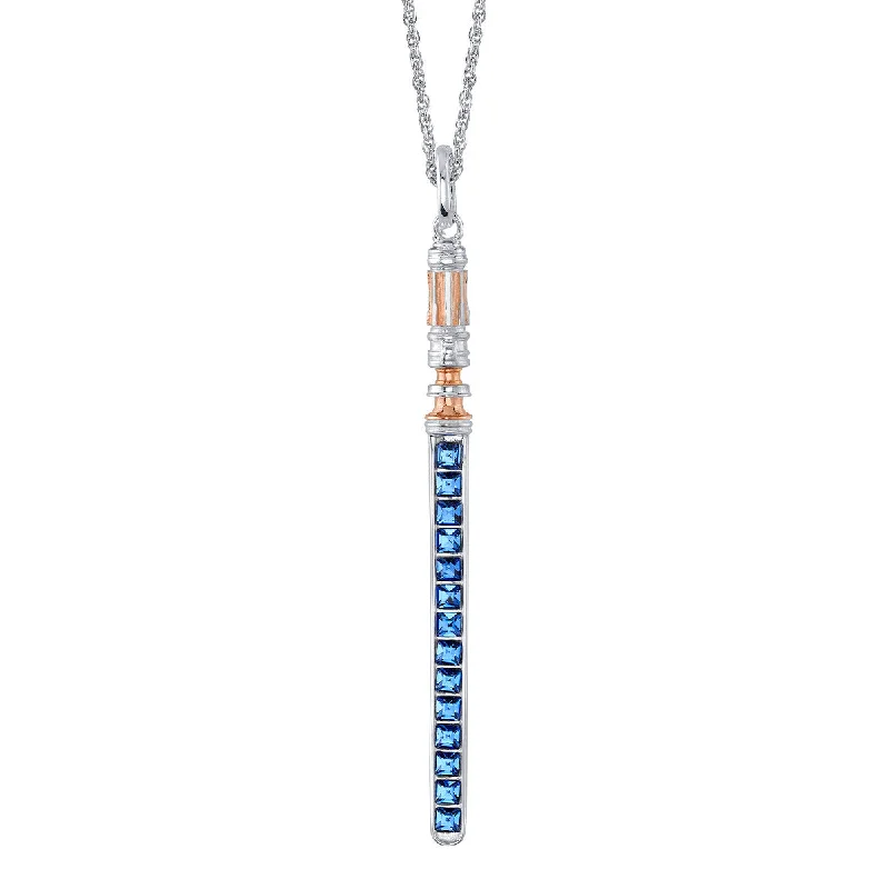 Ladies heart-shaped necklaces-Star Wars X RockLove Leia Organa Crystal Lightsaber Necklace