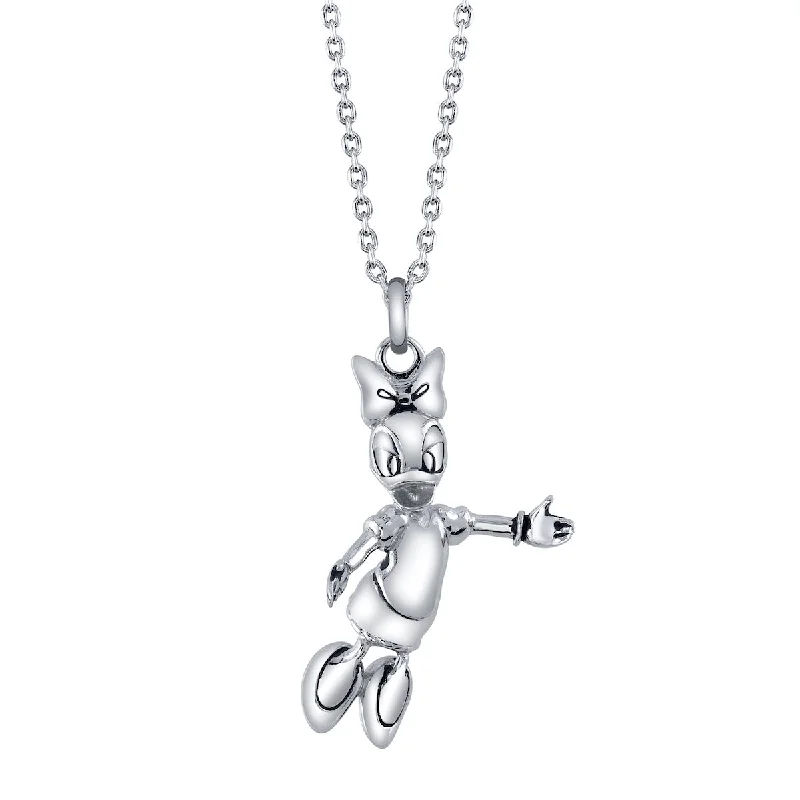 Ladies minimalist gold necklaces-Disney X RockLove HUGGABLES Daisy Duck Necklace