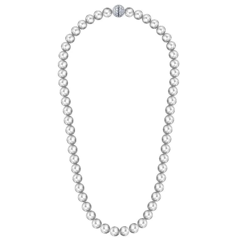 Ladies chunky chain necklaces-Crislu Shell Pearl and Cubic Zirconia Necklace