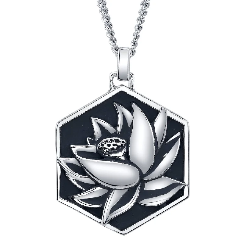 Ladies oval-shaped pendant necklaces-Magic: The Gathering X RockLove Black Lotus Medallion