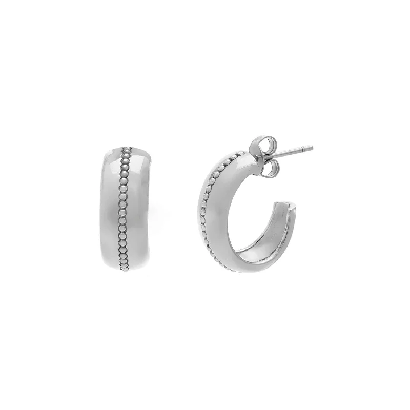 Ladies custom-designed earrings-Roma Hoops | Silver