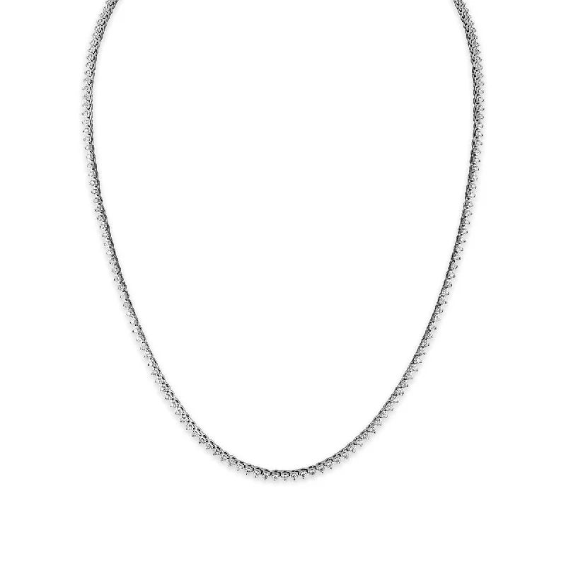 Ladies anniversary necklaces-Signature EcoLove 3 CTW Lab Grown Diamond 18-inch Tennis Necklace in 14KT White Gold