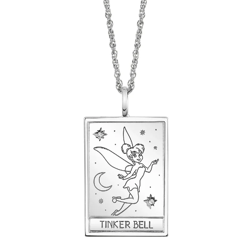 Ladies chunky chain necklaces-Disney X RockLove PETER PAN Tinker Bell Tablet Necklace