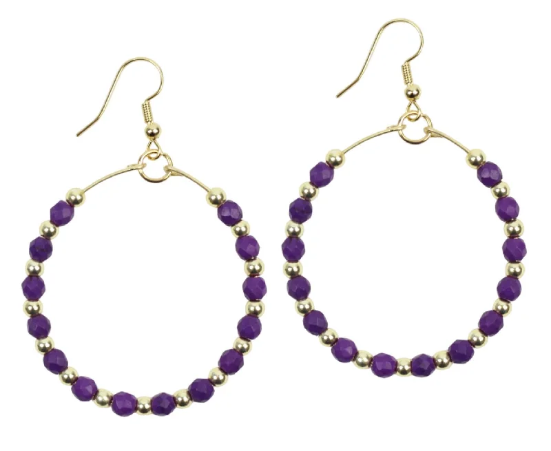 Ladies diamond halo earrings-The Chloe Earring - Purple