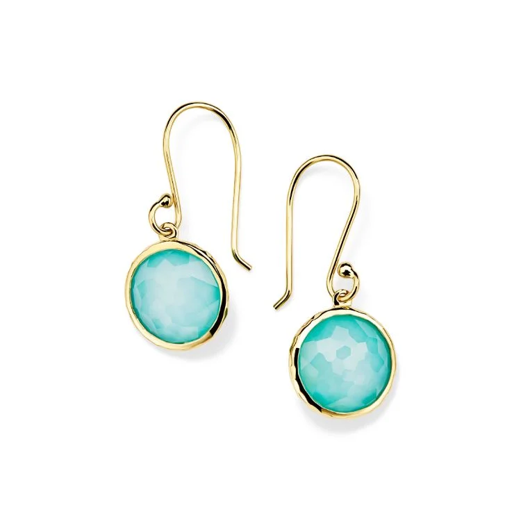 Ladies classic earrings-18k Turquoise Earrings