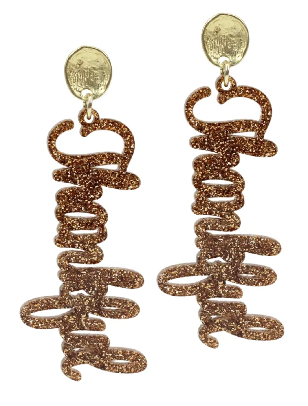 Ladies double drop earrings-Thankful Earring