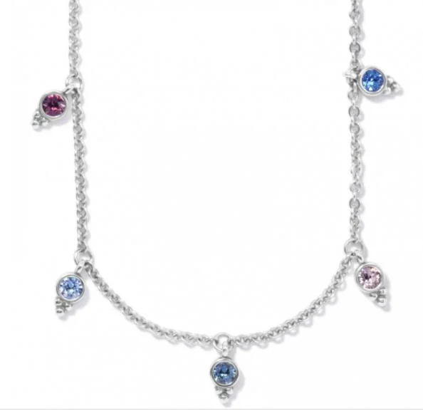 Ladies mixed stone necklaces-Color Drops Short Necklace From the Color Drops Collection by Brighton