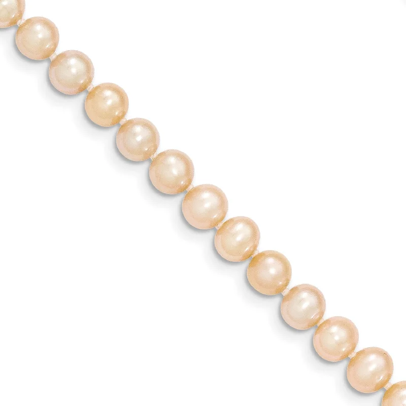 Ladies statement necklaces-14KT Yellow Gold 5MM Pearl 16-inch Childrens Necklace