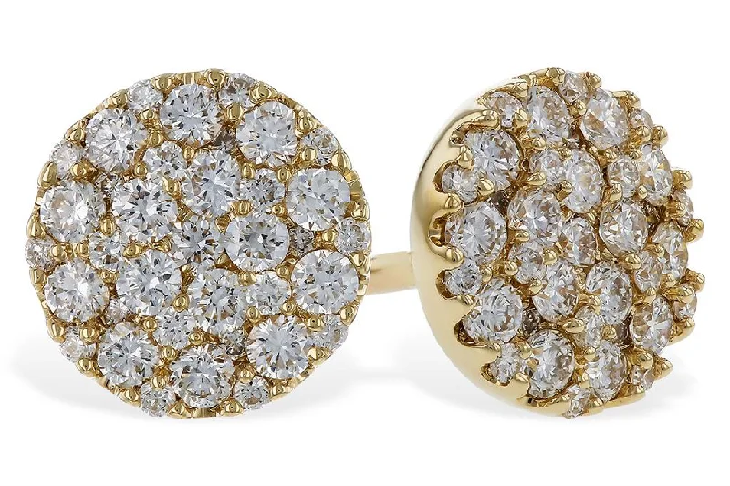 Ladies oversized earrings-14K Yellow Gold 0.50ctw Diamond Cluster Stud Earrings by Allison Kaufman