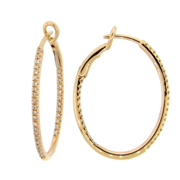 Ladies simple stud earrings-Yellow Gold Hoops