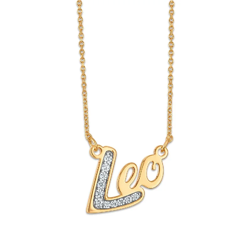 Ladies gemstone necklaces-Simone I Smith Collection Leo Necklace in 18KT Gold Plated Sterling Silver