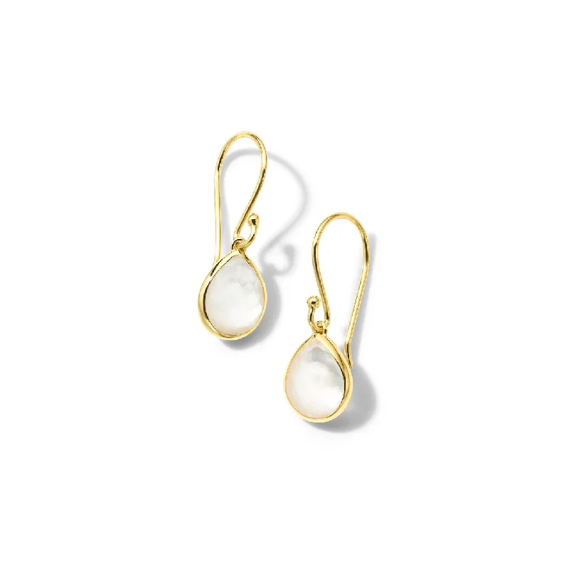 Ladies adjustable earrings-Small Teeny Teardrop Earrings in 18K Gold