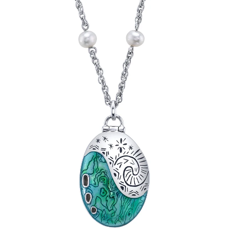 Ladies layered necklaces-Disney X RockLove DISNEY MOANA Heart of Te Fiti Enameled Locket