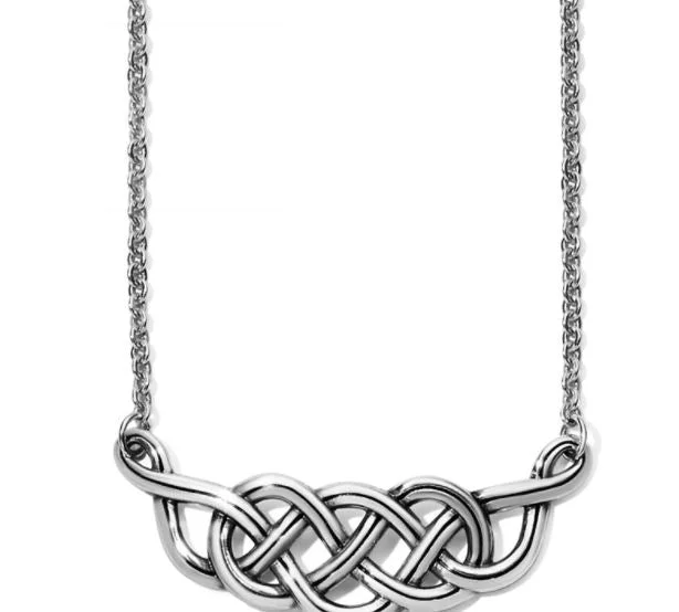 Ladies minimalist gold necklaces-Interlok Braid Collar Necklace By Brighton