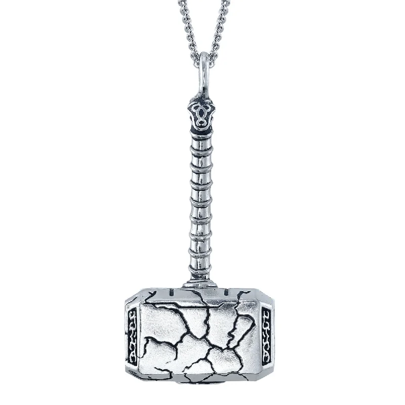 Ladies engraved necklaces-Marvel X RockLove THOR LOVE AND THUNDER Mjolnir Necklace