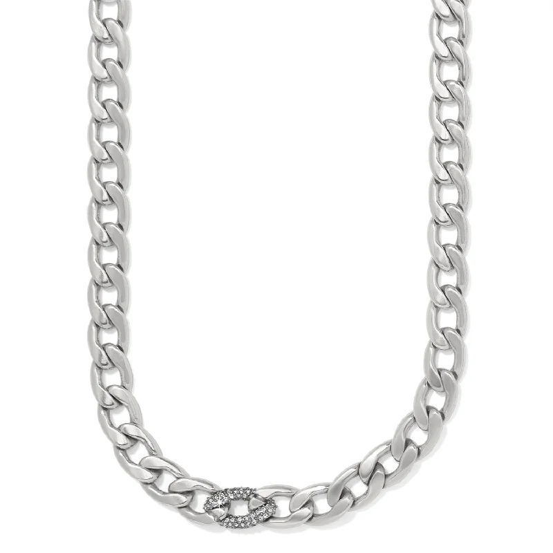 Ladies minimalist necklaces-Cleo Pave Link Necklace