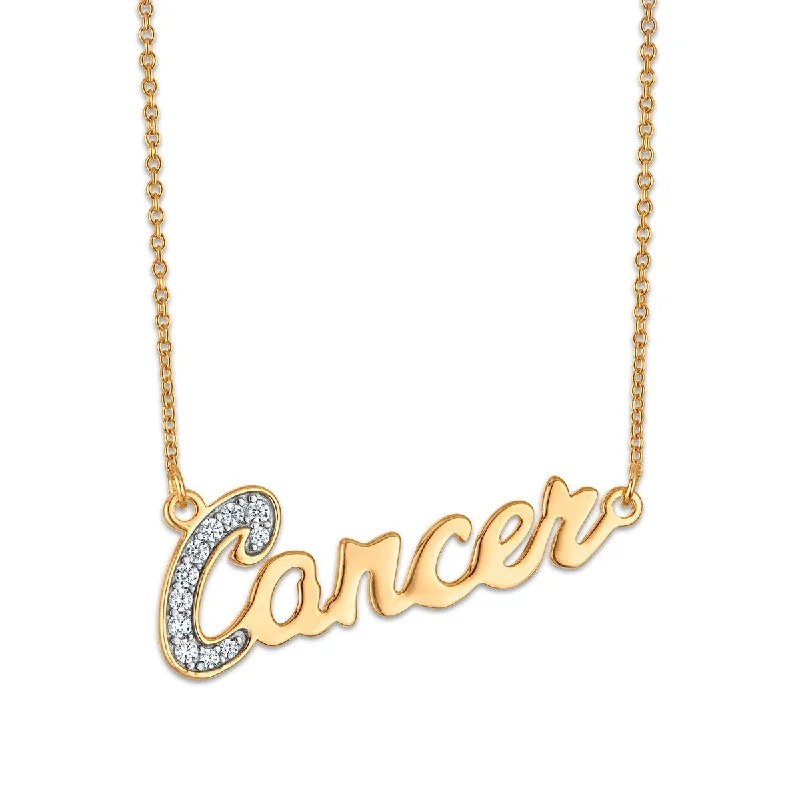 Ladies pendant necklaces-Simone I Smith Collection Cancer Necklace in 18KT Gold Plated Sterling Silver