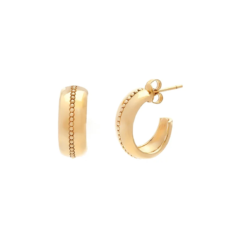 Ladies layered earrings-Roma Hoops | Gold