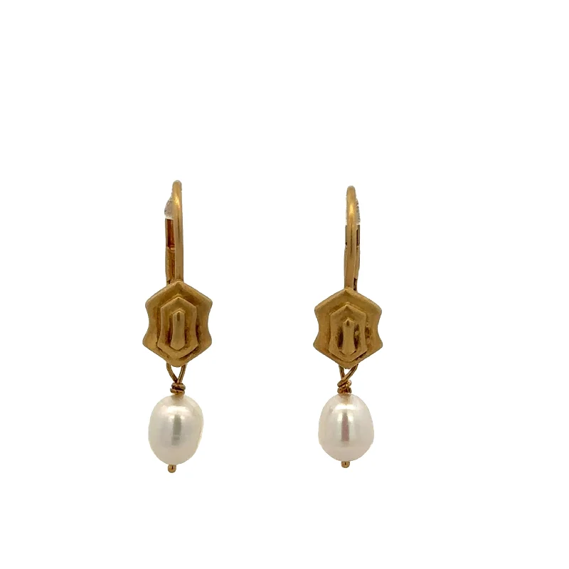 Ladies drop earrings-Freshwater Pearl Earrings by Slane & Slane