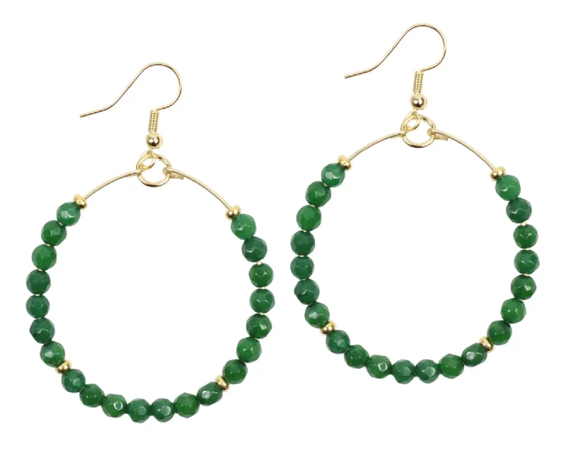 Ladies simple hoop earrings-The Chloe Earring - Green