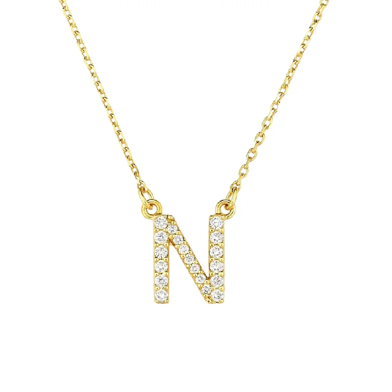 Ladies ruby necklaces-Single Diamond Initial Necklace