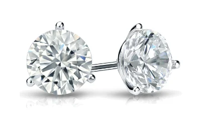 Ladies small hoop earrings-14K White Gold 0.40ctw Round Diamond Solitaire Stud Earrings