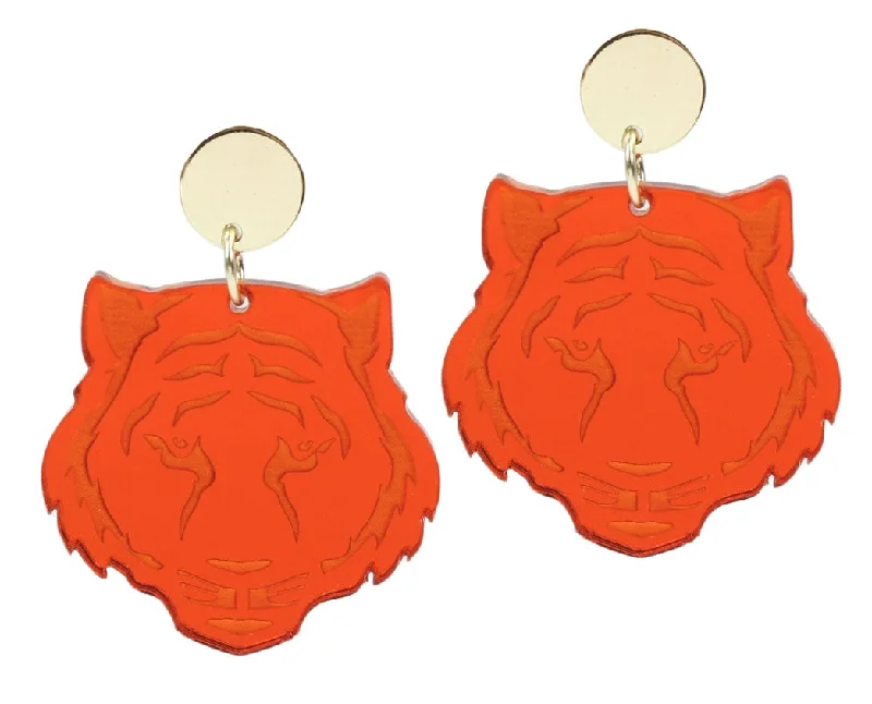 Ladies romantic earrings-Orange Tiger Earring