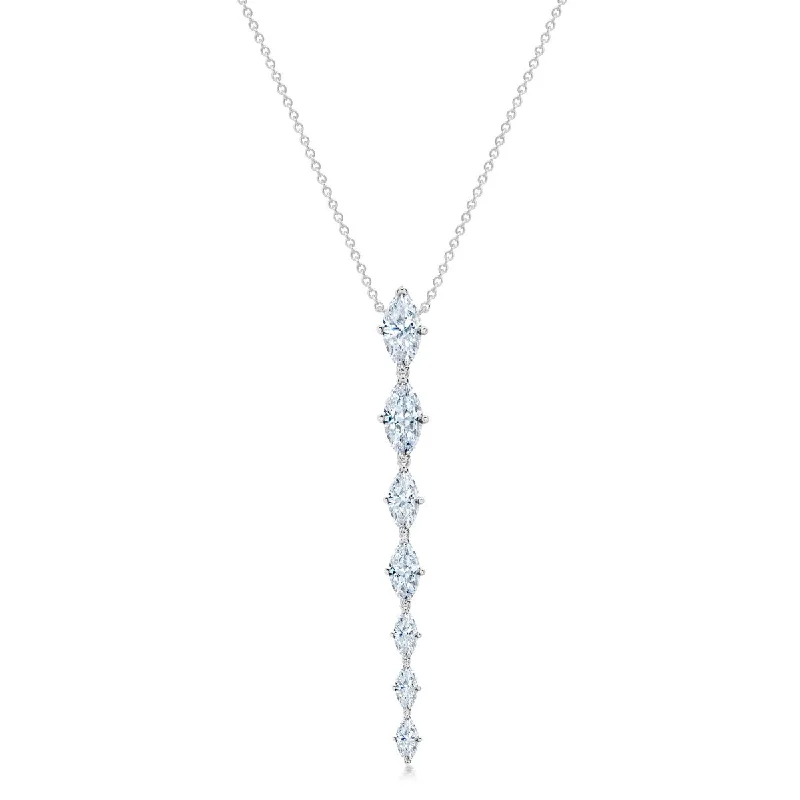 Ladies pendant necklaces-Crislu Platinum Plated Sterling Silver Cubic Zirconia 18-inch Fashion Necklace