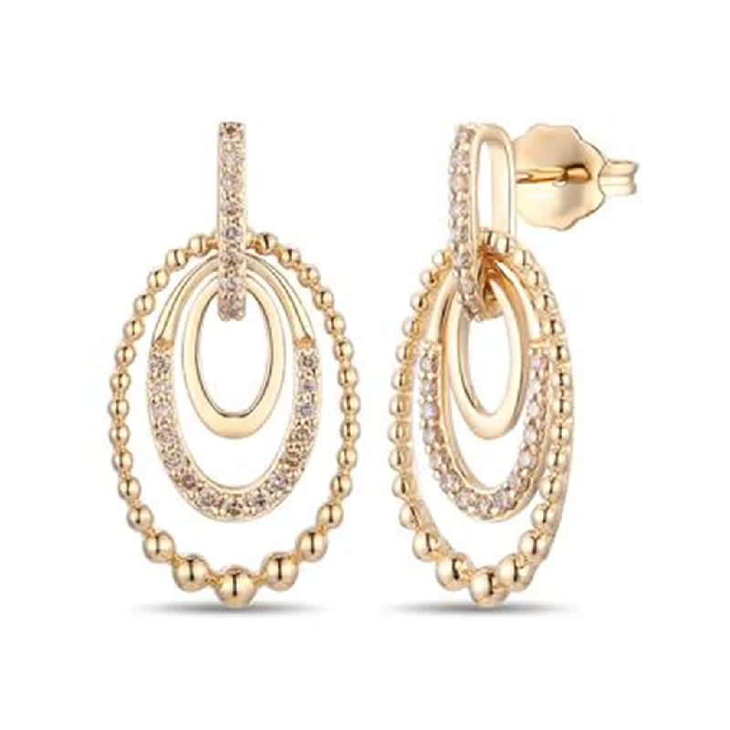 Ladies large dangling earrings-14K Yellow Gold 0.26ctw Nude Diamond Drop Earrings by Le Vian