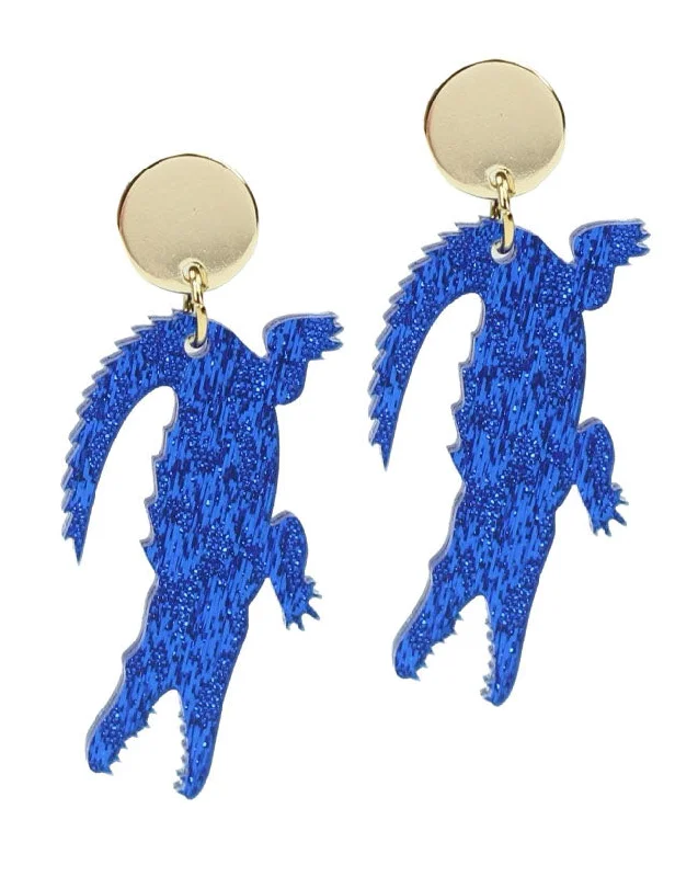 Ladies pearl earrings-Chomp Chomp Earring - Blue