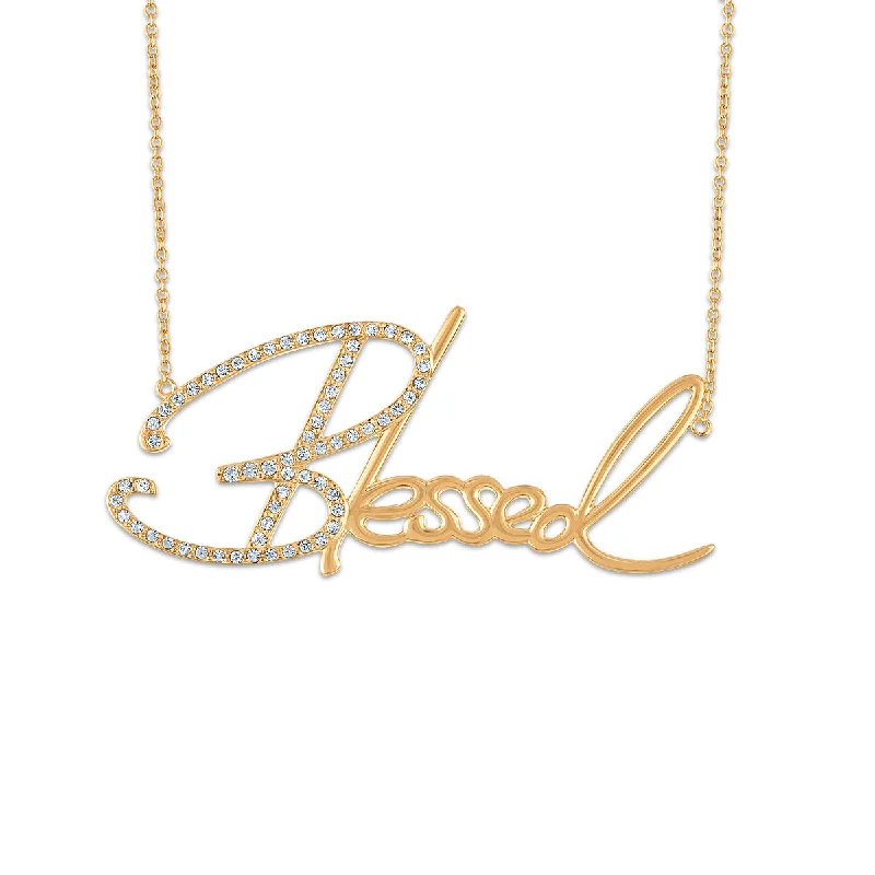 Ladies sapphire necklaces-Simone I Smith Collection 18-inch Blessed Necklace in 18K Yellow Gold Plated Sterling Silver