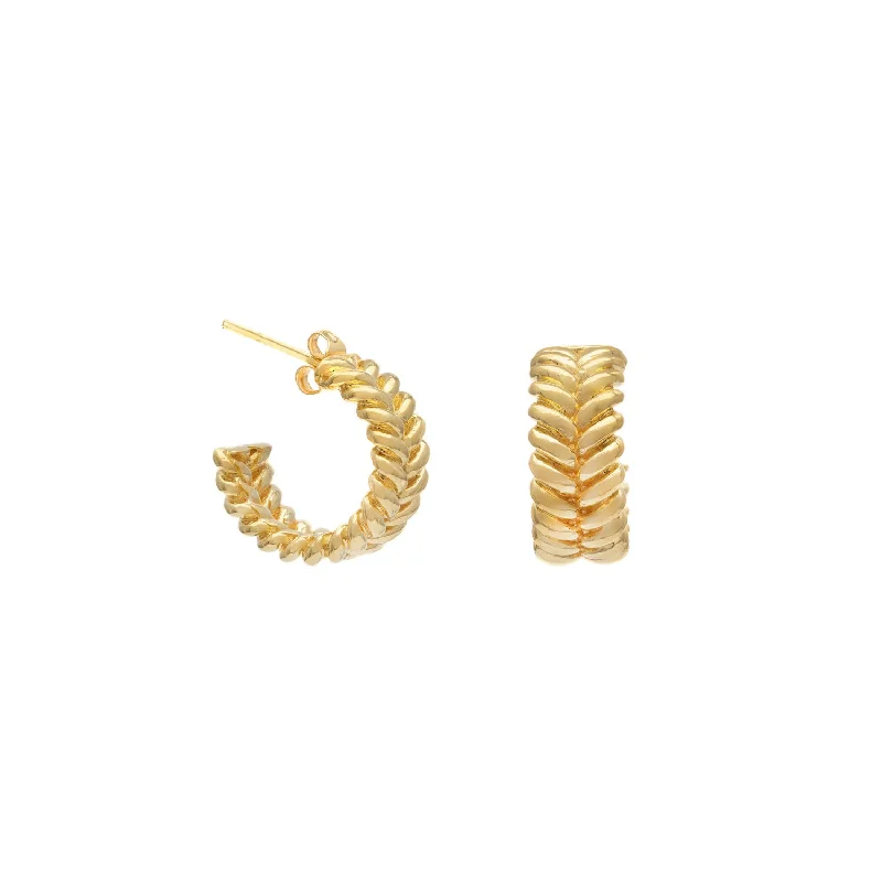 Ladies multi-colored earrings-Braided Bold Hoops | Gold