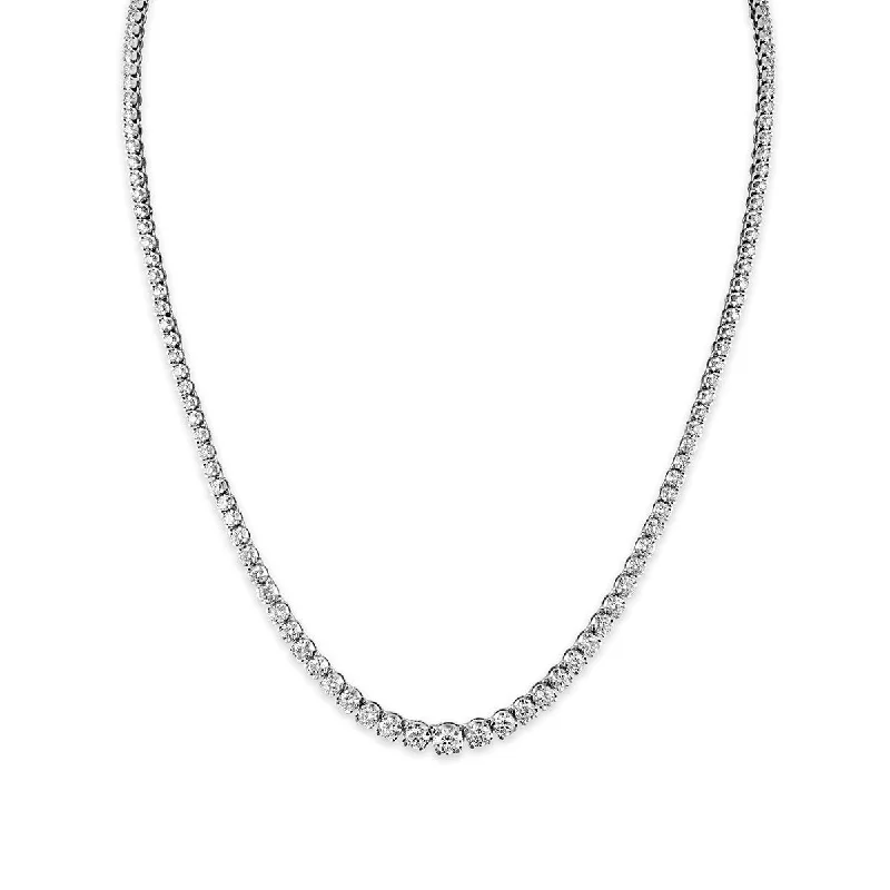 Ladies diamond pendant necklaces-Signature EcoLove 7 CTW Lab Grown Diamond 18-inch Necklace in 14KT White Gold