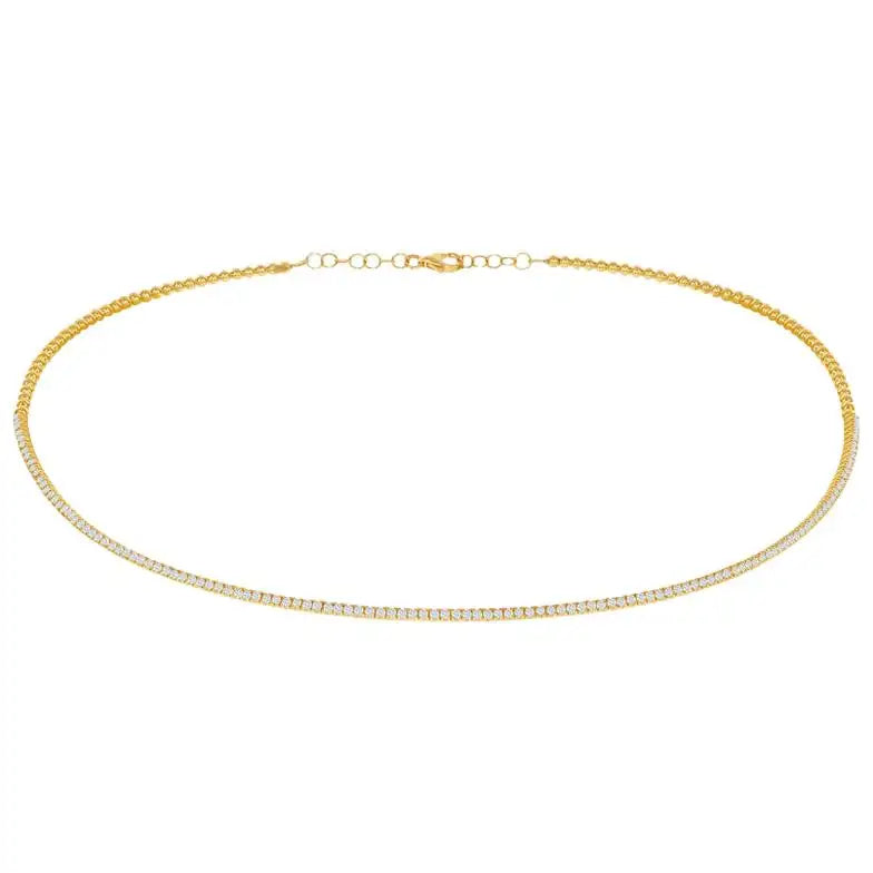 Ladies infinity necklaces-Diamond Flex Choker