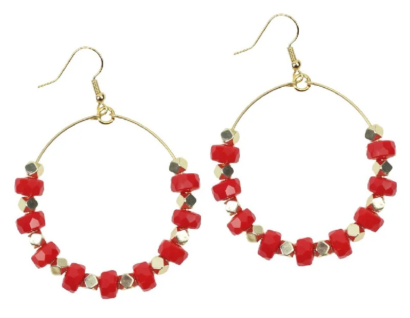 Ladies sapphire earrings-The Chloe Earring - Red