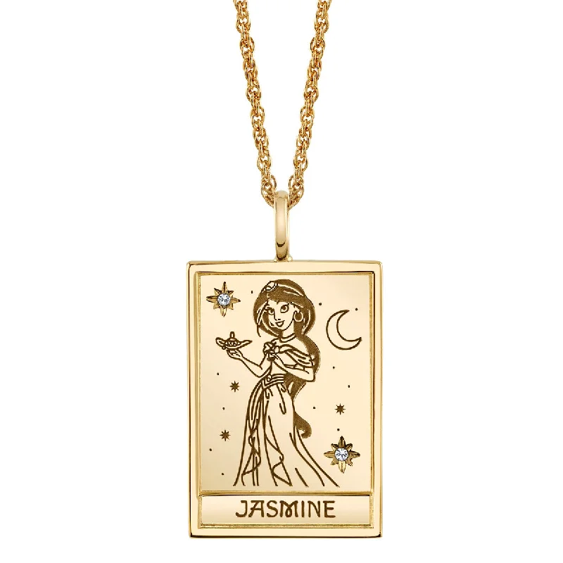 Ladies anniversary necklaces-Disney X RockLove ALADDIN Jasmine Tablet Necklace