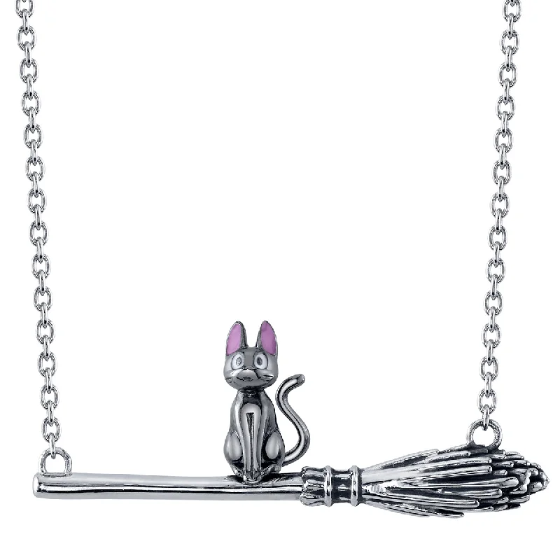 Ladies layering necklaces-Studio Ghibli X Her Universe X RockLove KIKIS DELIVERY SERVICE Jiji on Broom Necklace