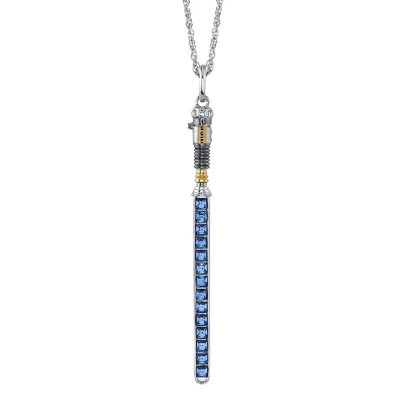 Ladies mixed-metal necklaces-Star Wars X RockLove Obi-Wan Kenobi Crystal Lightsaber Necklace