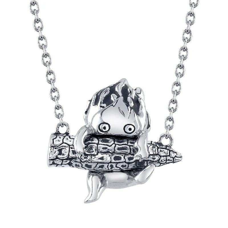 Ladies gold necklaces-Studio Ghibli X RockLove HOWLS MOVING CASTLE Calcifer Necklace