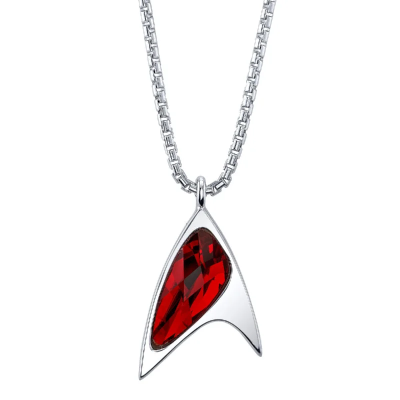 Ladies tassel necklaces-Star Trek X RockLove Red Crystal Delta Pendant