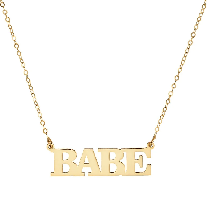 Ladies woven necklaces-10KT Yellow Gold BABE Necklace