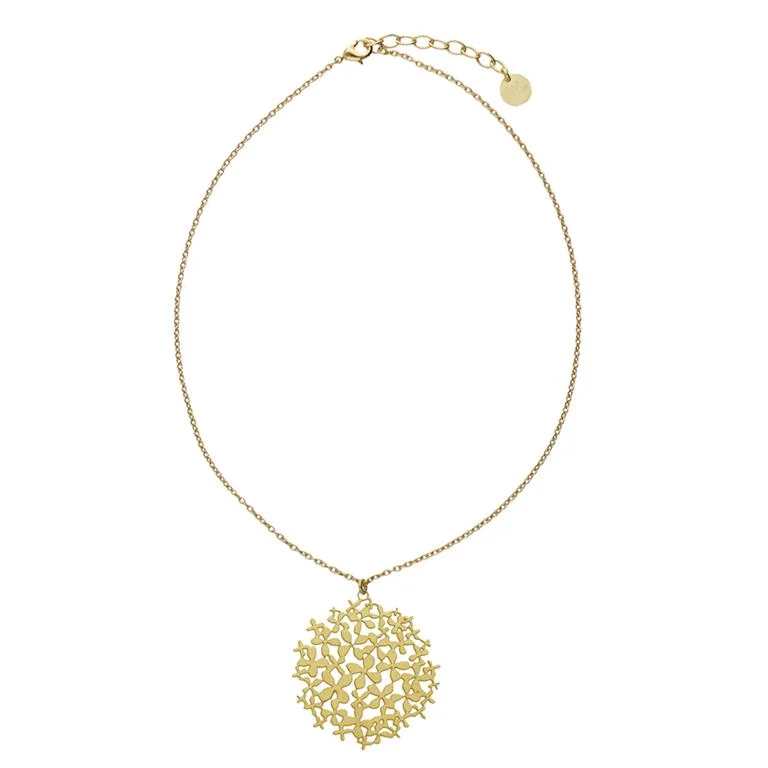 Ladies ruby necklaces-RAS Hydrangea Short Pendant Necklace